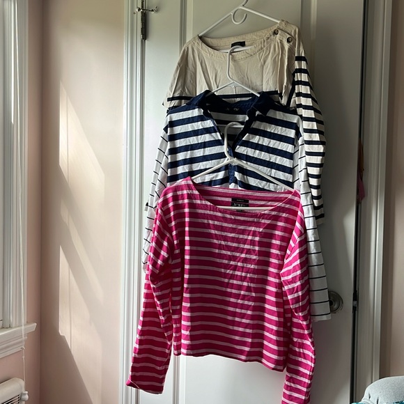 3 J Crew striped shirts! Size medium. Cotton knit. - Picture 1 of 7